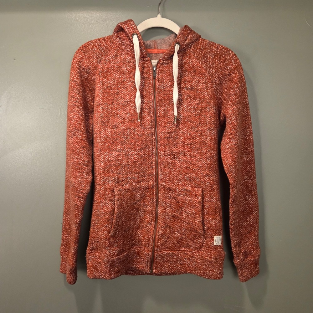 Native Youth Full Zip Hoodie, Men's Size S, Orange Marled